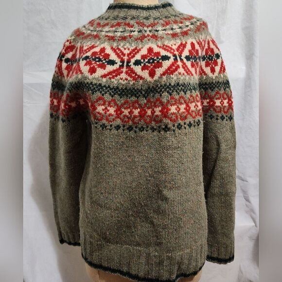 Eddie Bauer Legend Grandpa/grandma grey Wool Sweater Medium - Picture 1 of 4